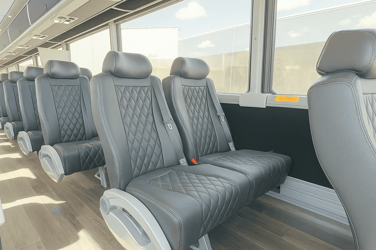 interior of Kansas @City Coach Bus Service charter bus