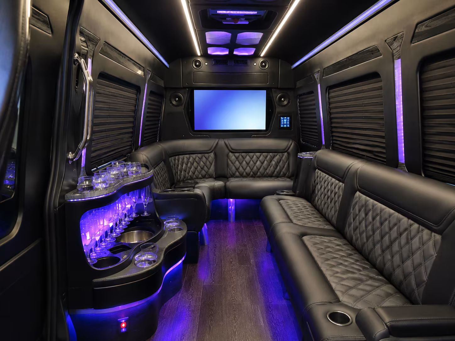 kansas city 50 passenger party bus interior