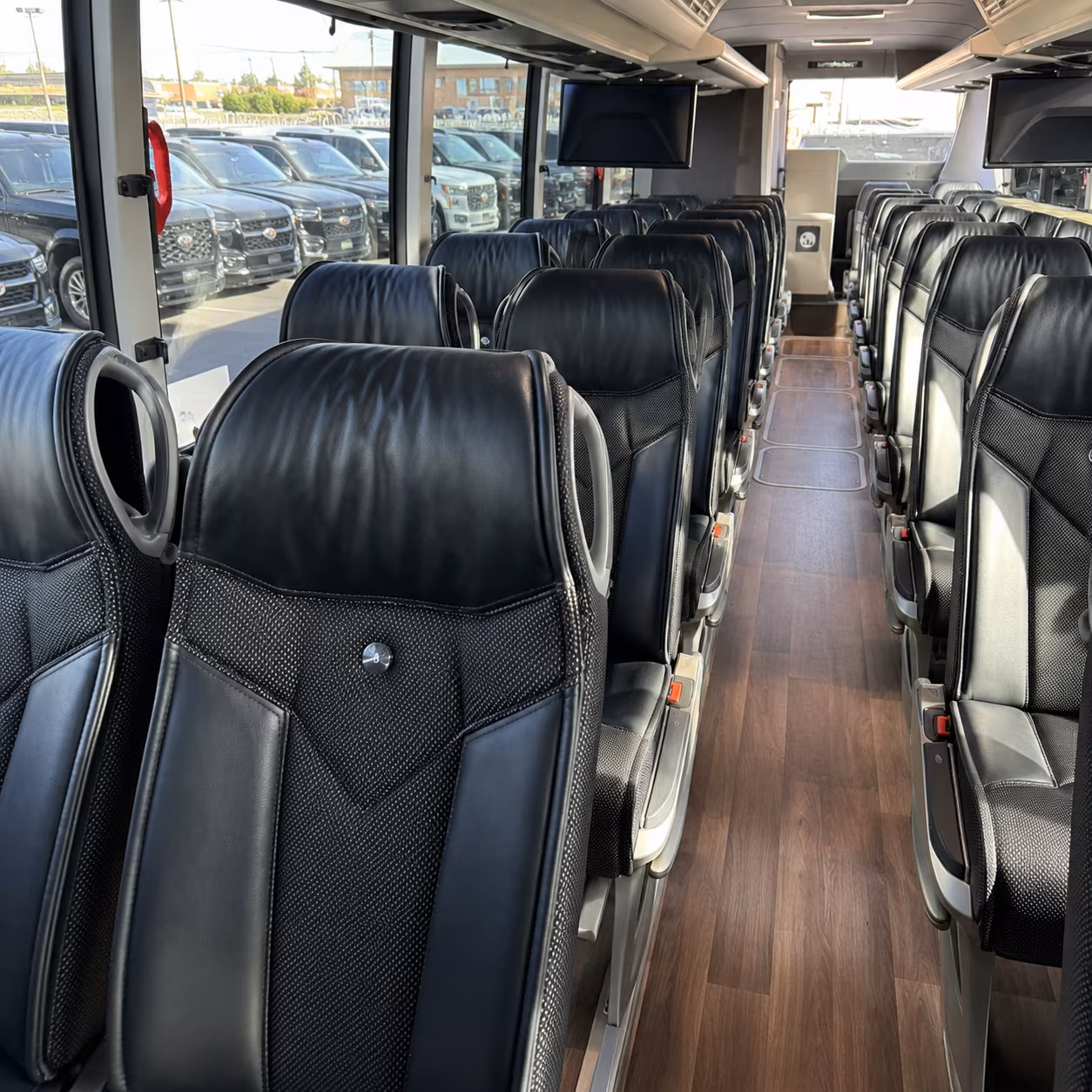 kansas city 56 passenger charter bus inside