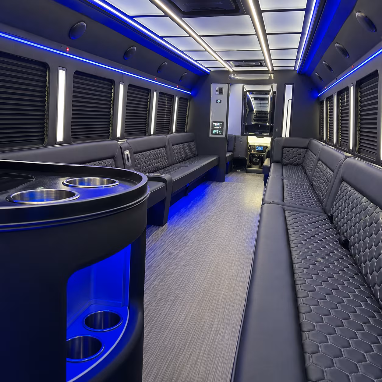 kansas city party bus rental interior